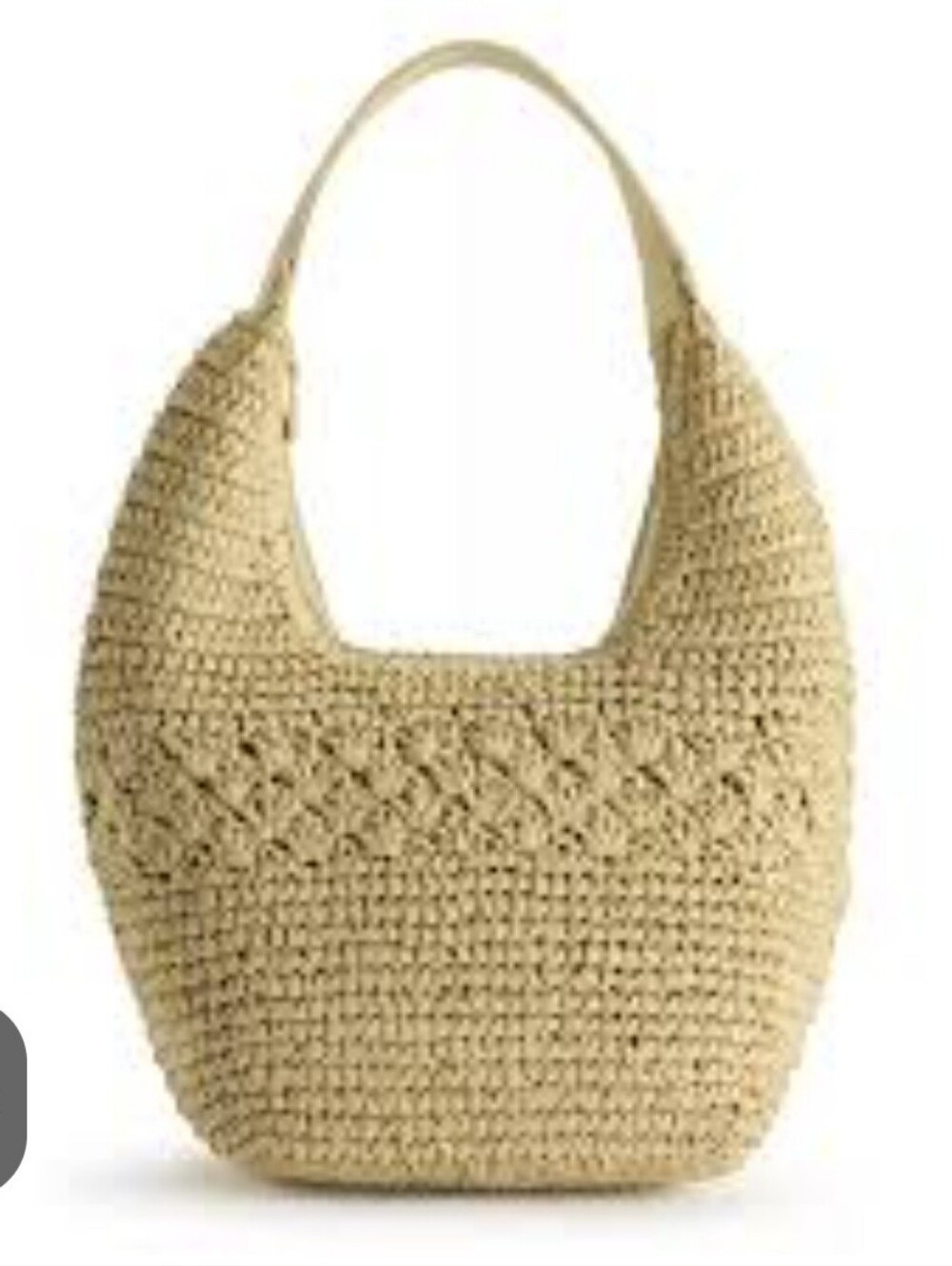 Lauren Conrad Cream Straw & Leather Hobo Shoulder Bag